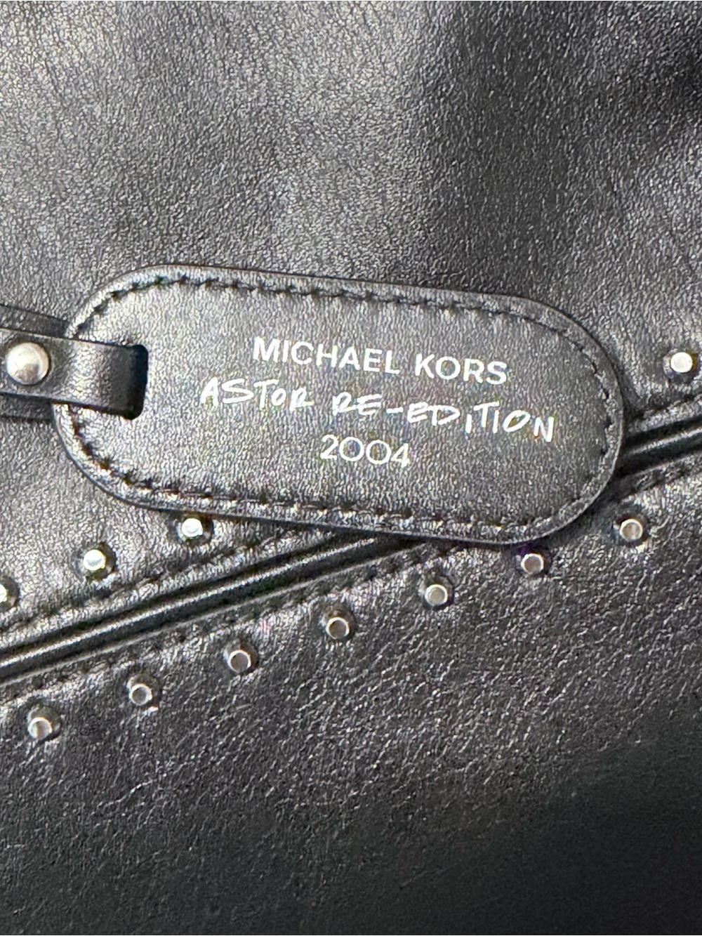 Michael Kors Astor Re- Edition 2004- Black Studded Leather Tote - Picture 10 of 15